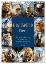 Highspeed Tiere (Wandkalender 2024 DIN A4 hoch), CALVENDO Monatskalender