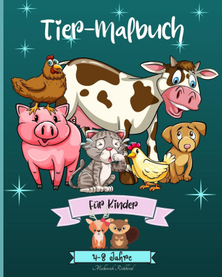 Tiere Färbung Buch für Kinder im Alter von 4-8 Jahren