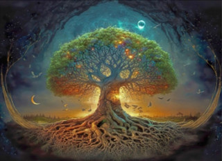 Dřevěné puzzle Tree of Life A3