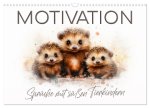 MOTIVATION Sprüche mit süßen Tierkindern (Wandkalender 2024 DIN A3 quer), CALVENDO Monatskalender