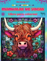 Mandalas de vacas | Libro de colorear para adultos | Dise?os antiestrés para fomentar la creatividad