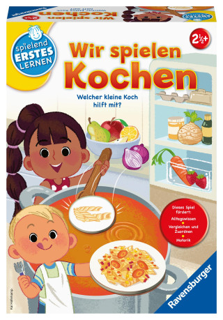 Ravensburger 24734 - Wir spielen Kochen - Lernspiel für Kinder ab 2,5 Jahren, Spielend Erstes Lernen für 1-4 Spieler