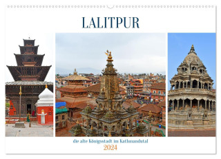 LALITPUR, die alte Königsstadt (Wandkalender 2024 DIN A2 quer), CALVENDO Monatskalender