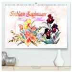 Irisblüten Zeichnungen (hochwertiger Premium Wandkalender 2024 DIN A2 quer), Kunstdruck in Hochglanz
