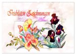 Irisblüten Zeichnungen (Wandkalender 2024 DIN A2 quer), CALVENDO Monatskalender