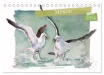 Möwen - Aquarelle von Julia Pasinski (Tischkalender 2024 DIN A5 quer), CALVENDO Monatskalender