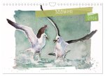 Möwen - Aquarelle von Julia Pasinski (Wandkalender 2024 DIN A4 quer), CALVENDO Monatskalender
