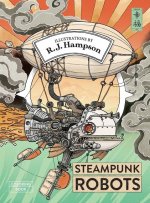 Steampunk Robots Coloring Book