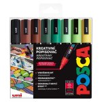 Posca sada popisovačů PC-5M - Earth 1,8 - 2,5 mm (mix zemitých tónů 8 ks)