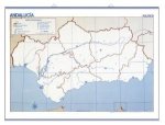 MAPA MURAL MUDO ANDALUCIA FISICO-POLITICO
