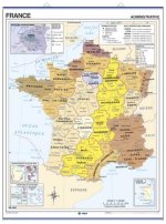 MAPA MURAL FRANCE, PHYSIQUE-ADMINISTRATIVE