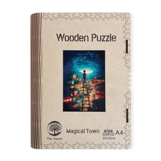 Dřěvěné puzzle - Magické město A4