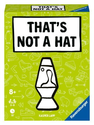 Ravensburger - 22589 - That's not a hat - Pop Culture - Partyspiel, Kartenspiel für 3-8 Personen, lustige Unterhaltung ab 8 Jahren