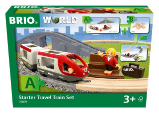 BRIO World - 36079 Reisezug Starter Set A | 22-teiliges Holzspielzeugzugset für Kinder ab 3 Jahren