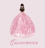 Quinceanera Guest Book with pink dress