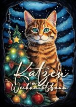 Katzen im Weihnachtsbaum Malbuch für Erwachsene