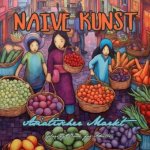 Naive Kunst Asiatischer Markt Malbuch für Erwachsene