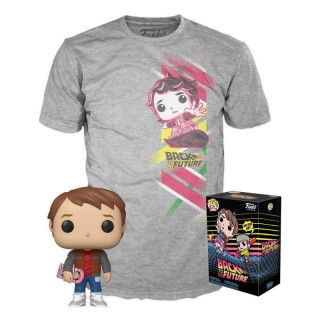 Funko POP & Tee: Back to the Future - Marty w/Hoverboard (velikost L)