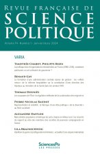 Revue française de science politique T74-1