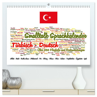 Smalltalk Sprachkalender Türkisch-Deutsch (hochwertiger Premium Wandkalender 2024 DIN A2 quer), Kunstdruck in Hochglanz