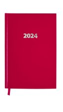 Kalendarz 2024 lux elegance z gumką A4 dzienny  V6 czerwony