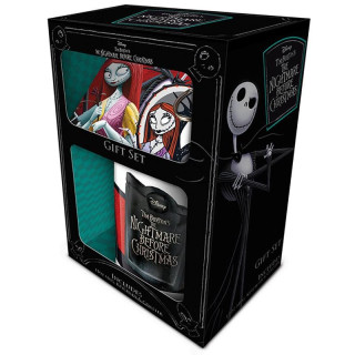 The Nightmare Before Christmas dďż˝rkovďż˝ set (hrnek, podtďż˝cek, klďż˝ďż˝enka)