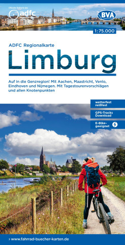 ADFC-Regionalkarte Limburg, 1:75.000, mit Tagestourenvorschlägen und allen Knotenpunkten, reiß- und wetterfest, E-Bike-geeignet, GPS-Tracks Download