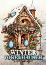 Winter Vogelhäuser Malbuch für Erwachsene