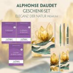 Alphonse Daudet Geschenkset - 3 Bücher (mit Audio-Online) + Eleganz der Natur Schreibset Premium, m. 3 Beilage, m. 3 Buch