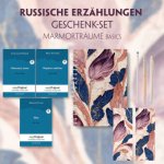 Russische Erzählungen Geschenkset - 3 Bücher (mit Audio-Online) + Marmorträume Schreibset Basics, m. 3 Beilage, m. 3 Buch