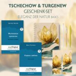 Tschechow & Turgenew Geschenkset - 2 Bücher (Hardcover mit Audio-Online) + Eleganz der Natur Schreibset Basics, m. 2 Beilage, m. 2 Buch