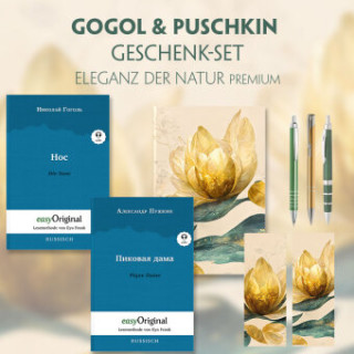Gogol & Puschkin Geschenkset - 2 Bücher (mit Audio-Online) + Eleganz der Natur Schreibset Premium, m. 2 Beilage, m. 2 Buch