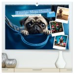 Lustige Mops-Hunde: Die charmanten Meister von Chaos und Unfug (hochwertiger Premium Wandkalender 2024 DIN A2 quer), Kunstdruck in Hochglanz