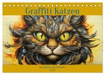 Graffiti Katzen (Tischkalender 2024 DIN A5 quer), CALVENDO Monatskalender