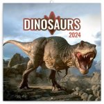 Kalendář 2024 poznámkový: Dinosauři, 30 × 30 cm (západní verze)