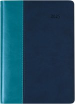 Buchkalender Premium Water türkis-blau 2025 - Büro-Kalender A5 - Cheftimer - 1 Tag 1 Seite - 416 Seiten - Tucson-Einband - Zettler