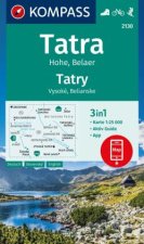 KOMPASS Wanderkarte 2130 Tatra Hohe, Belaer / Tatry, Vysoké, Belianske 1:25.000
