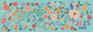 Tischquerkalender Blumenwiese 2025 - hübsches Blumendesign  - 29,7 x 10,5 cm - Spiralbindung  - mit viel Platz für Einträge