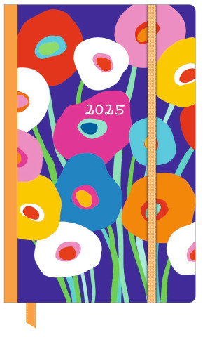 Dominique Vari Blossom - Wochen-Notizkalender klein 2025 - Taschen-Kalender 9x14 cm - mit Verschlussband & Falttasche - Weekly