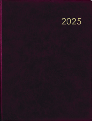 Wochenbuch bordeaux 2025 - Bürokalender 21x26,5 cm - 1 Woche auf 2 Seiten - mit Eckperforation und Fadensiegelung - Notizbuch - 739-2120