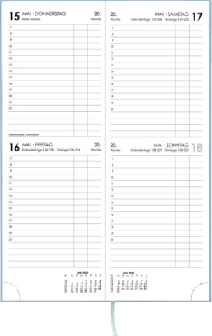 Tagevormerkbuch Leinen anthrazit 2025 - farbig sortiertes Bundle - 2T/1S - 10,4x29,6  - Büro-Kalender - 801-0021-1