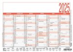Arbeitstagekalender 2025 - A5 (21 x 14,8 cm) - 6 Monate auf 1 Seite - Tafelkalender - Plakatkalender - Jahresplaner - 904-0000