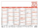 Arbeitstagekalender 2025 - A4 (29,7 x 21 cm) - 6 Monate auf 1 Seite - Tafelkalender - Plakatkalender - Jahresplaner - 907-0000