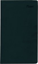 Taschenplaner Leporello PVC schwarz 2025 - Bürokalender 9,5x16 cm - 1 Monat auf 2 Seiten - separates Adressheft - faltbar - Notizheft - 510-1020
