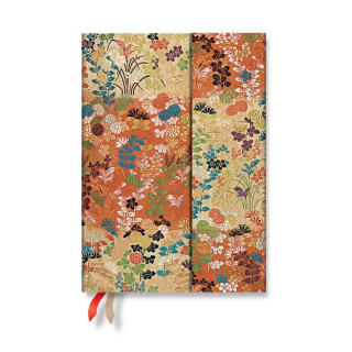 Paperblanks 2024-25 Kara-Ori Japanese Kimono 18-Month MIDI Horizontal Weekly Wrap 208 Pg 80 GSM