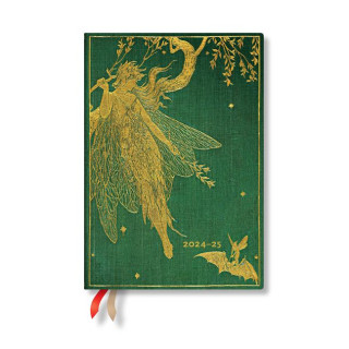 Paperblanks 2024-25 Olive Fairy Lang's Fairy Books 18-Month Flexis MIDI Horizontal Weekly Elastic Band 224 Pg 80 GSM