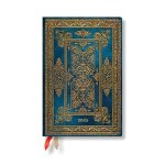 Paperblanks 2025 Blue Luxe Luxe Design 12-Month Mini Horizontal Weekly Elastic Band 160 Pg 100 GSM