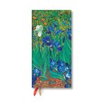 Paperblanks 2025 Van Gogh's Irises Van Gogh's Irises 12-Month Slim Horizontal Weekly Elastic Band 160 Pg 100 GSM
