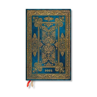 Paperblanks 2025 Blue Luxe Luxe Design 12-Month Maxi Horizontal Weekly Elastic Band 160 Pg 100 GSM