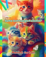 S?te kattungefamilier - Malebok for barn - Kreative scener av kj?rlige og lekne kattefamilier